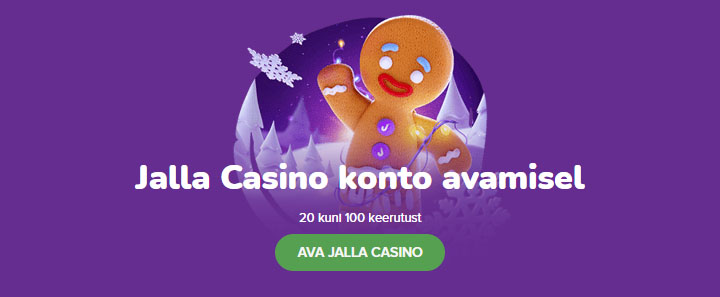 Jalle Casino info - konto avamisel 20 kuni 100 tasuta keerutust. 