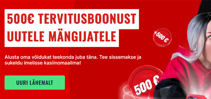 Optibeti pakkumine uutele mängijatele - 500 eurot tervitusboonust. 