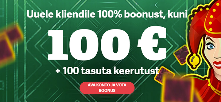 Paf kasiino pakkumine: Uuele kliendile 100% boonust kuni 100 € ja tasuta spinni. Ava konto ja võta boonus!